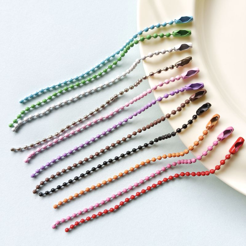 12cm candy color ball chain goo card small disc chain diy key chain tag chain bag doll hanging chain