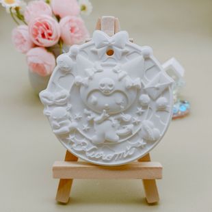 Handmade DIY Hand-Painted Aromatherapy Hanging Sign Lio Kuromi Plaster Doll Fragrance Relief Painting Pendant Graffiti Coloring Jade