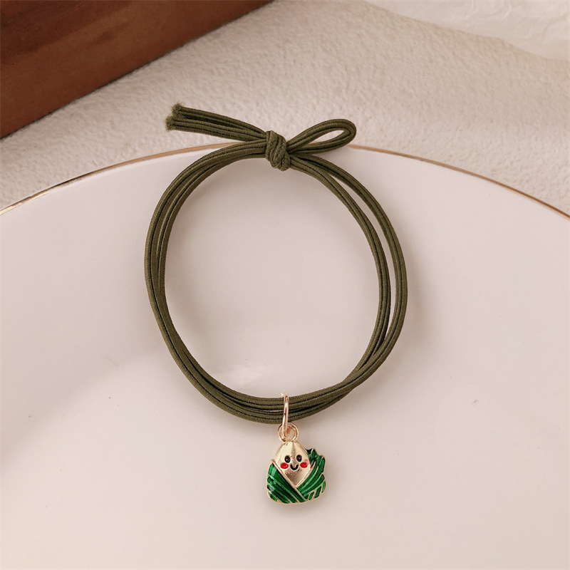 Festival del Boat del Barco del Dragón Zongzi Círculo de Cabello Estilo Nacional Zongzi Chica atada correa de cabello cuerdas de cabello triangulares Zongzi adornos para el cabello