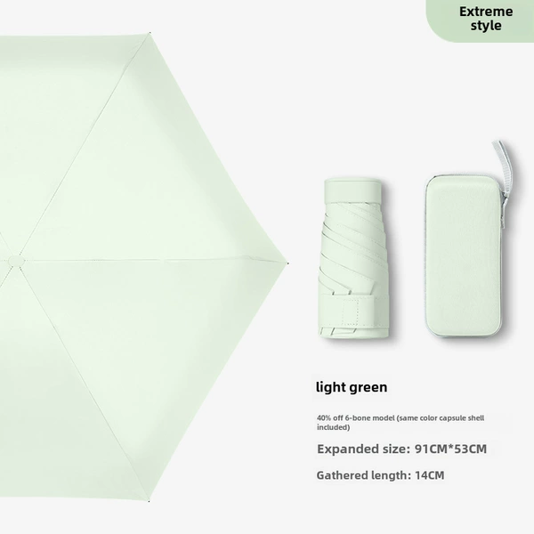 Light green - 60% flat umbrella + small square shell, thickened black glue