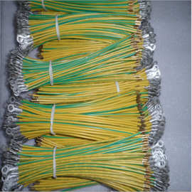 LED灯头线18AWG黄绿接地线3.2/4.2圆环太阳端子线O型冷压端子线束