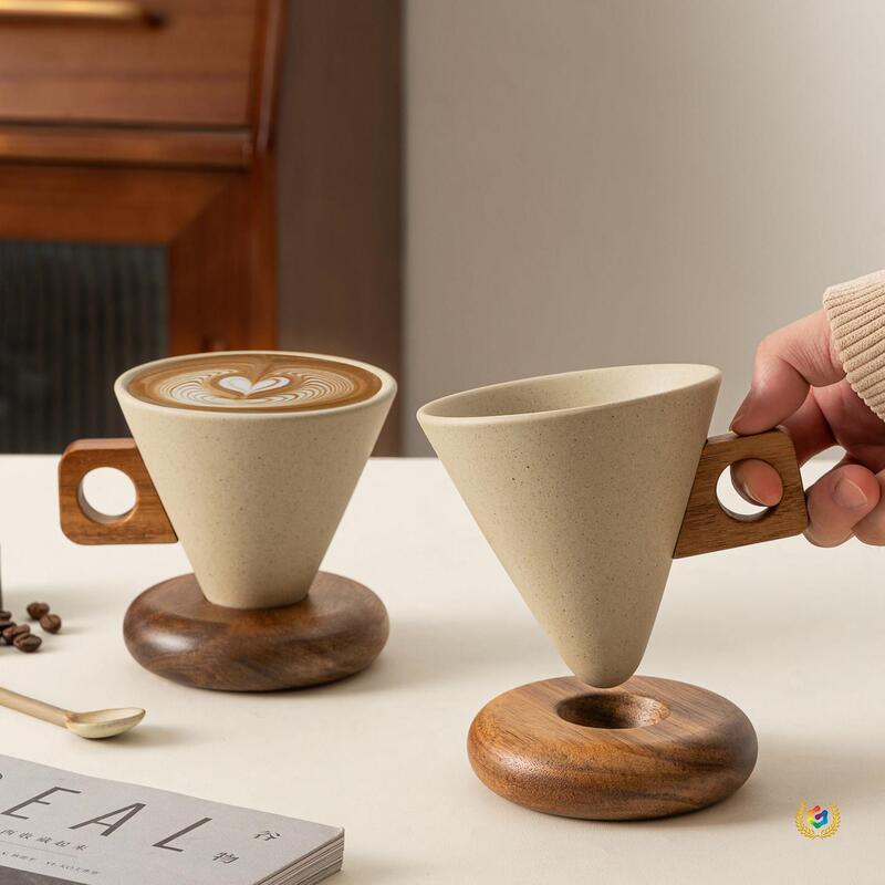 High-Quality Retro Ceramic Coffee Cup Set for Home Use, Women's Personal Cup and Saucer Set High-Quality Retro Ceramic Coffee Cup Set for Home Use, Women's Personal Cup and Saucer Set