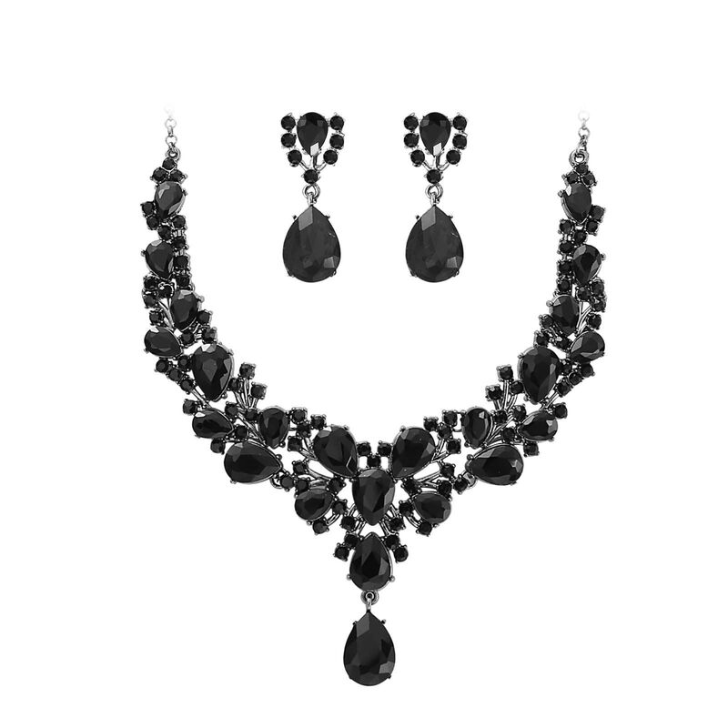 Cross-border Explosions European and American Rhinestone Bride Necklace Earrings suit Banquet Party Exaggerated Fashion Women's Dress Accessories Cross-border Explosions European and American Rhinestone Bride Necklace Earrings suit Banquet Party Exaggerated Fashion Women's Dress Accessories