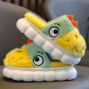 Children's keep warm slippers, non-slip cartoon dinosaur suitable for men and women girl's, soft sole, internet celebrity