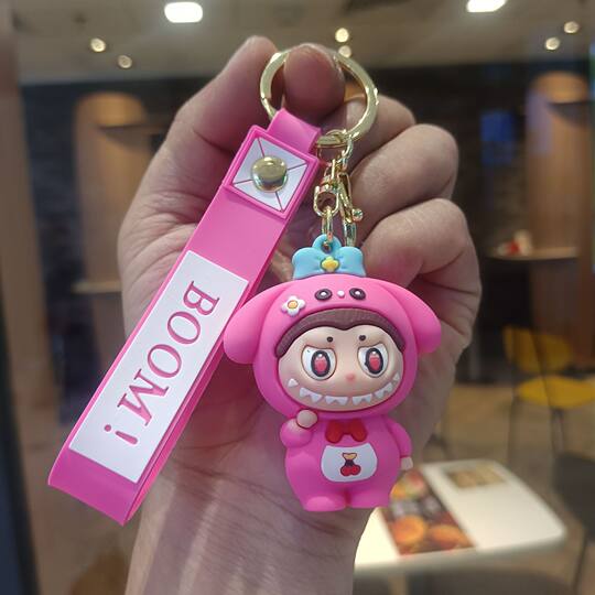 Cartoon Cross-Dressing Labubu Keychain Little Sheep Stereo Silicone Doll Gift Car Bag Key Chain Pendant