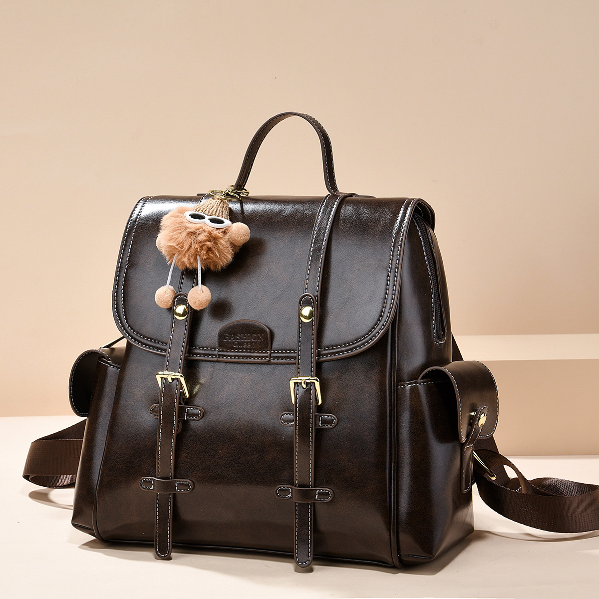 2026 nuevo estilo retro británico mochila con cubierta de flip mochila multicapa para mujeres mochila de computadora de viaje de gran capacidad al por mayor