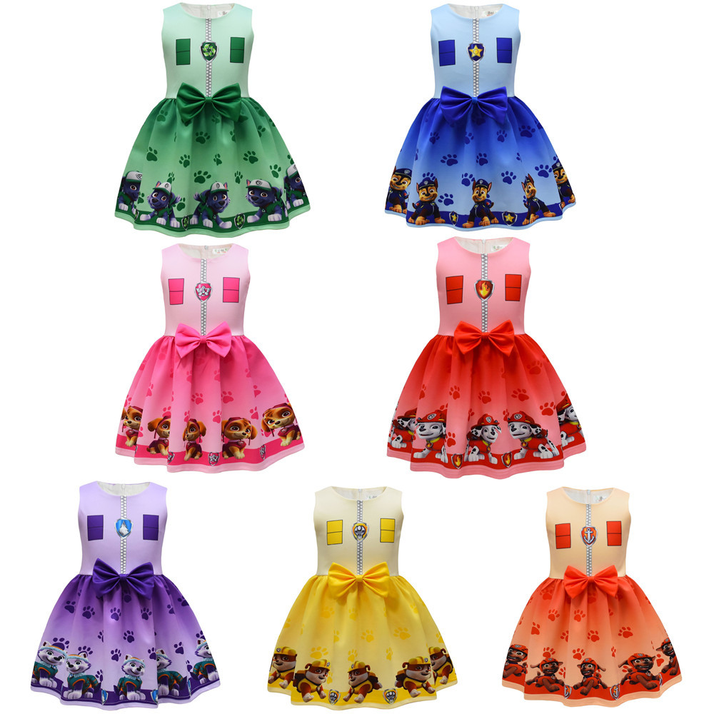Summer cartoon dress with sleeves sleevless