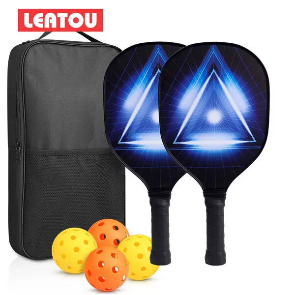 Poplar Pick racket PP plastic one-piece bag frame outdoor sports hole ball wooden Pick racket uv full color printing