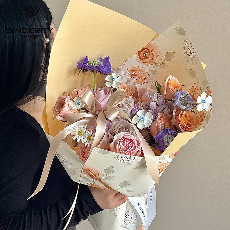 Qisejin Yongye Xinghe Papel de embalaje DIY Embalaje de regalo hecho a mano Florería Florería Florería Papel de embalaje de flores