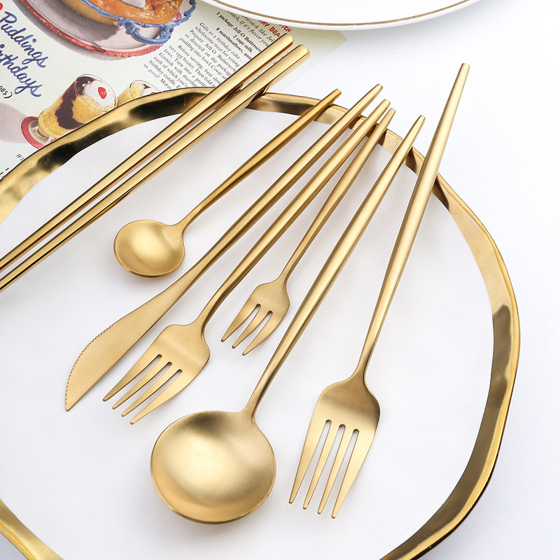 Stainless Steel Western-Style Dinnerware Set, Portuguese Cutlery Set Gift Box, Cross-Border Hot-Selling Portuguese Knife, Fork, and Spoon Stainless Steel Western-Style Dinnerware Set, Portuguese Cutlery Set Gift Box, Cross-Border Hot-Selling Portuguese Knife, Fork, and Spoon