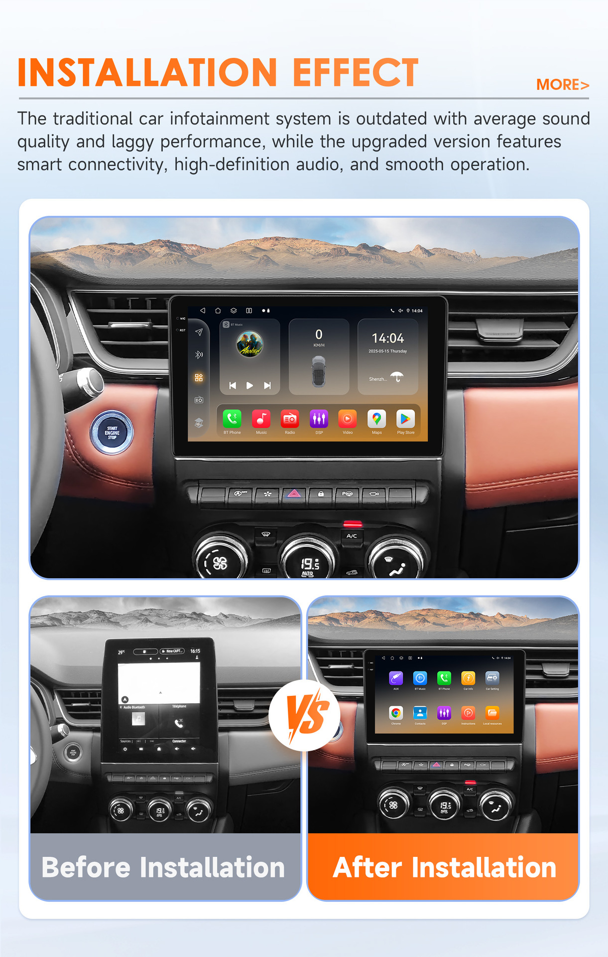 Suitable for Renault Clio 5th generation (2019-2021) Android GPS car navigation with wireless CarPlay