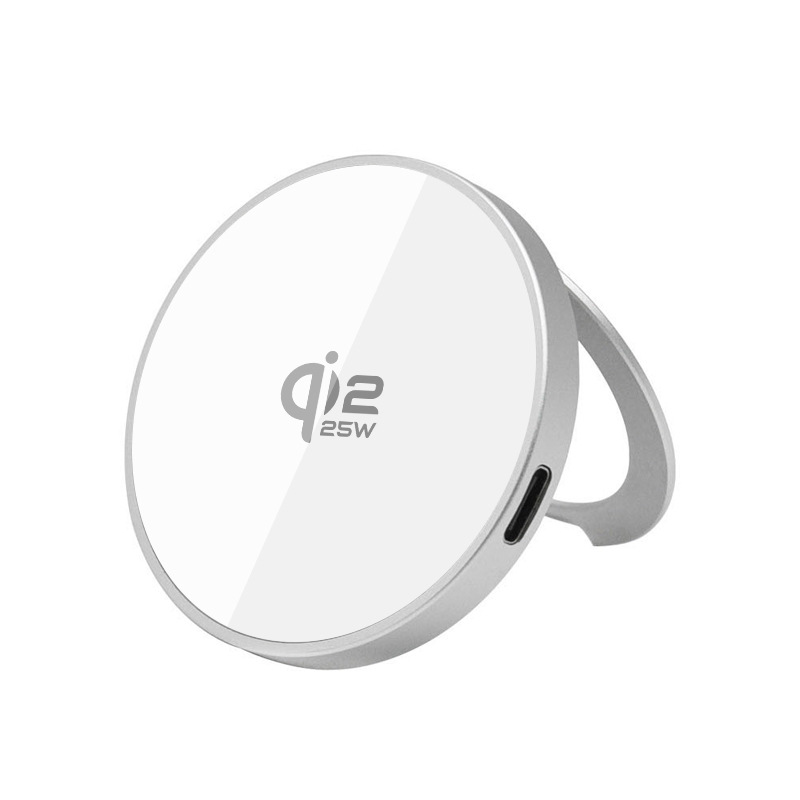 Modelo privado explosivo spot 25W magnetic inalámbrico carga de aleación de aluminio inalámbrico soporte de carga inalámbrica ultra baja temperatura QI2.2 carga inalámbrica