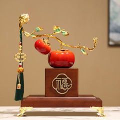 すべてがうまくいく装飾品新しい中国風オフィス工芸品卸売柿新築祝い玄関ホールワインキャビネットテレビキャビネット装飾
