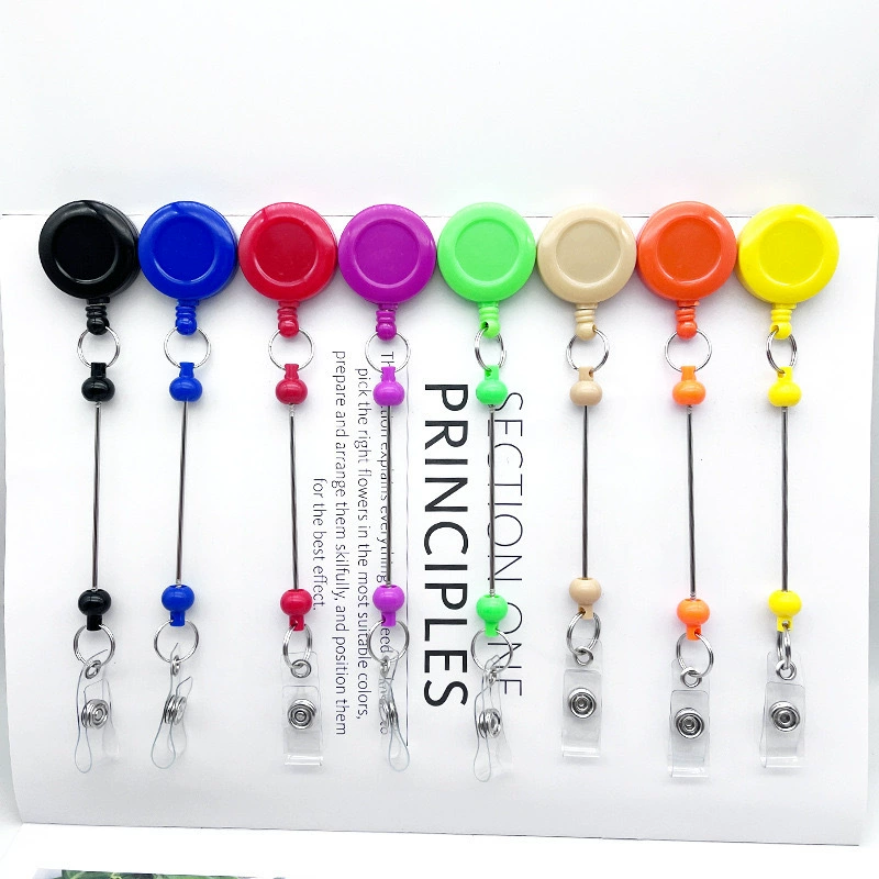 Cross -border new beading card sleeve telescopic can be pulled, DIY nurse breast card card key string buckle buckle buckle