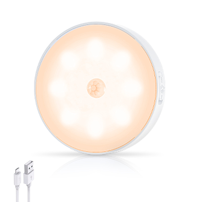 LED luz del armario inducción del cuerpo humano lámpara de hockey sobre hielo USB recargable atenuación paso luz gabinete de control remoto pasillo de la cocina