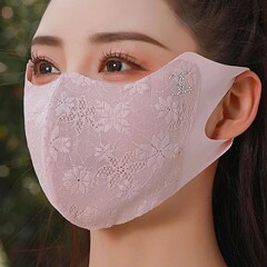 夏のレースの日焼け止めマスク、新しい拡大女性の目の保護弾性高価値軽量通気性日焼け止めマスク