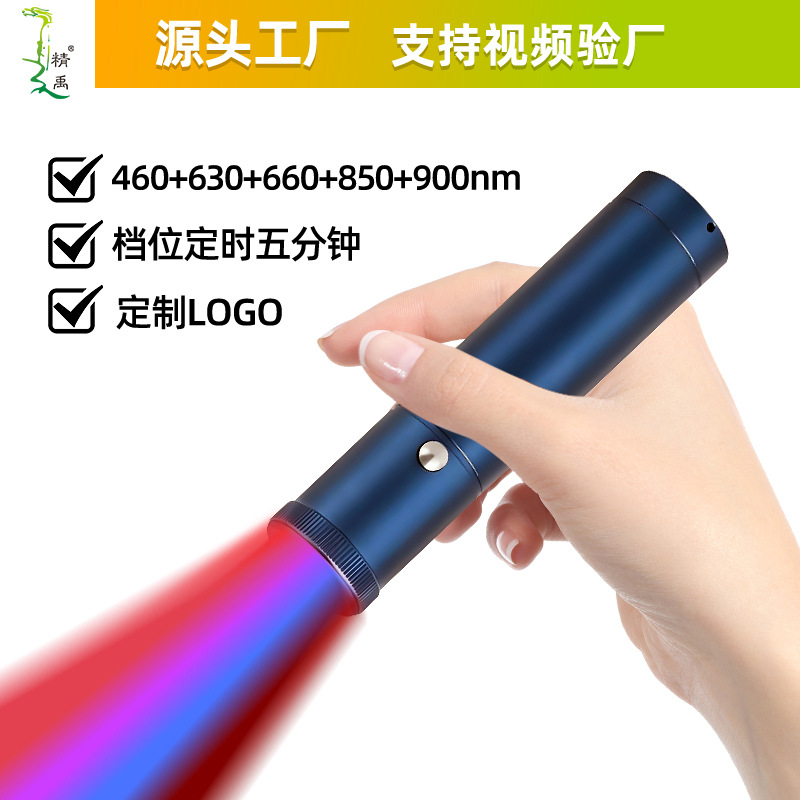 跨境直供爆款鼻子耳道舒缓嘴唇口腔仪蓝光手持多功能红光手电筒