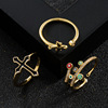 Fashionable copper ring hip-hop style, accessory, European style, simple and elegant design, wholesale