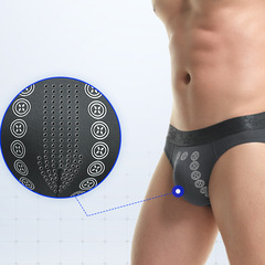 Men's Negative Ion Underwear, Summer Thin Triangular Trunks, Comfortable and Breathable, Sports Four-Way Shorts, Mid-Waist, Hemmed Head