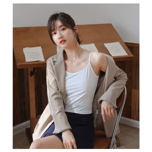 Cool white slimming bottoming camisole for women, summer 2024 new style, black top that can be worn outside