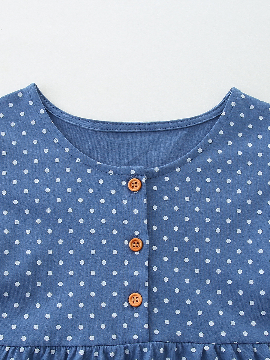 26 transfronterizos verano nuevo vestido de niños punto de onda bordado animal tejido algodón falda de mangas cortas para niñas un cabello