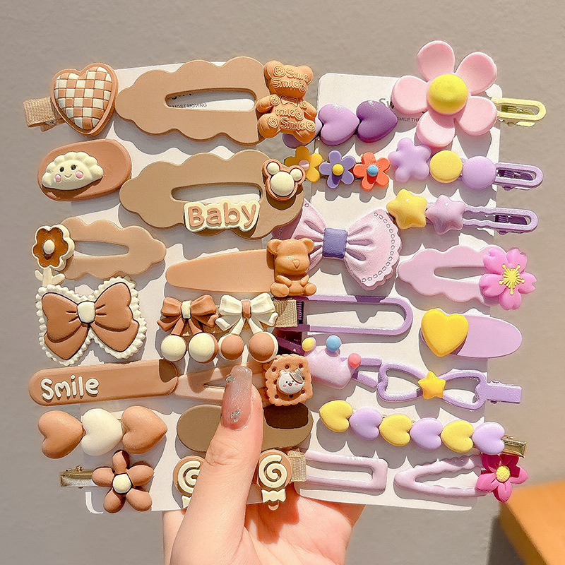 2024 nuevo clip BB de color lindo clip de cabello de boca de pato chica lateral clip de frange para niños tocado tarjeta de cabello rotura