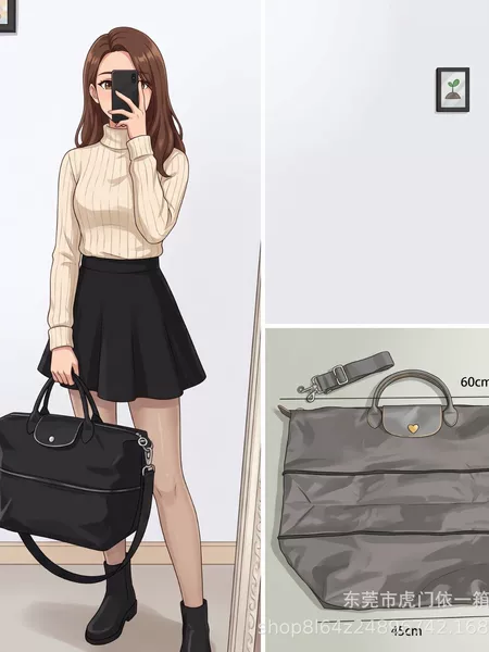 Nylon large travel bag, unisex handbag, large capacity foldable luggage bag 01911 large bag
