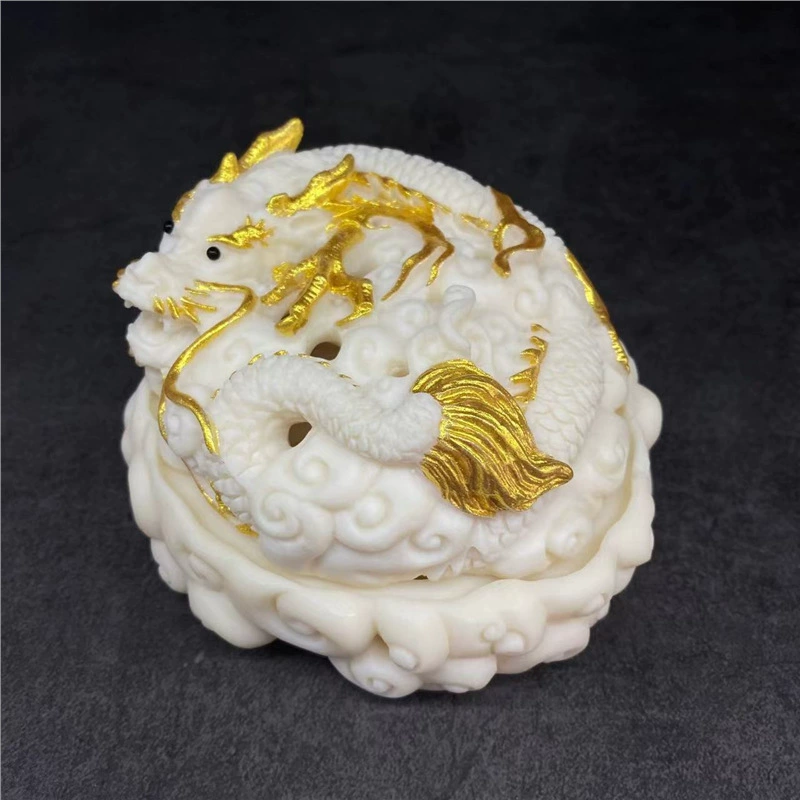 Курильница с резьбой в виде дракона цвета слоновой кости, домашний интерьер, гостиная, настольные украшения, украшения для ароматерапии, благовония