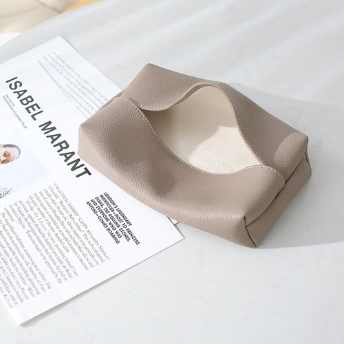 Wholesale creative leather tissue box Nordic style home living room light luxury tissue box bedroom high-end paper tissue box
