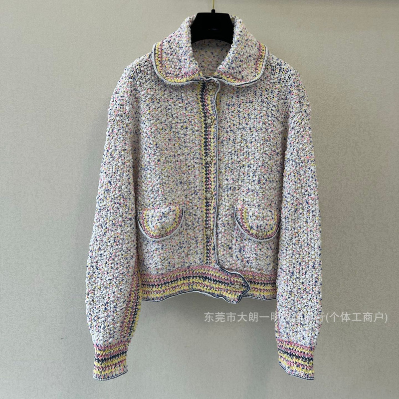 2025 Autumn and Winter New Style Small Fragrant Knitted Cardigan Lapel Special Yarn Wool Jacket New Sweater Jacket Top 2025 Autumn and Winter New Style Small Fragrant Knitted Cardigan Lapel Special Yarn Wool Jacket New Sweater Jacket Top