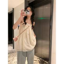 夏季纯欲风吊带背心女设计感小众甜美娃娃衫减龄抹胸无袖上衣潮流