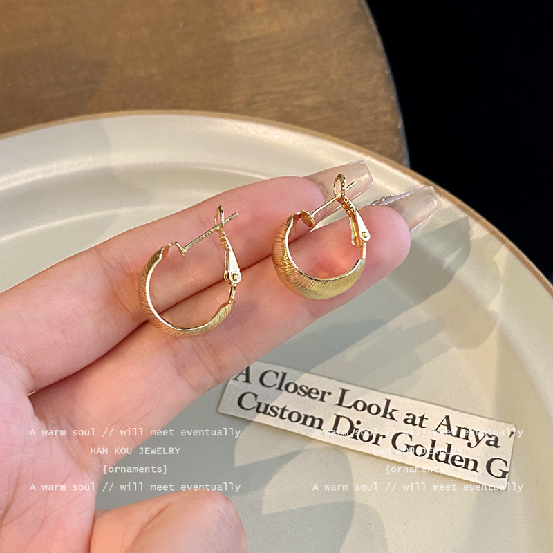 Retro matte small design fashionable earrings