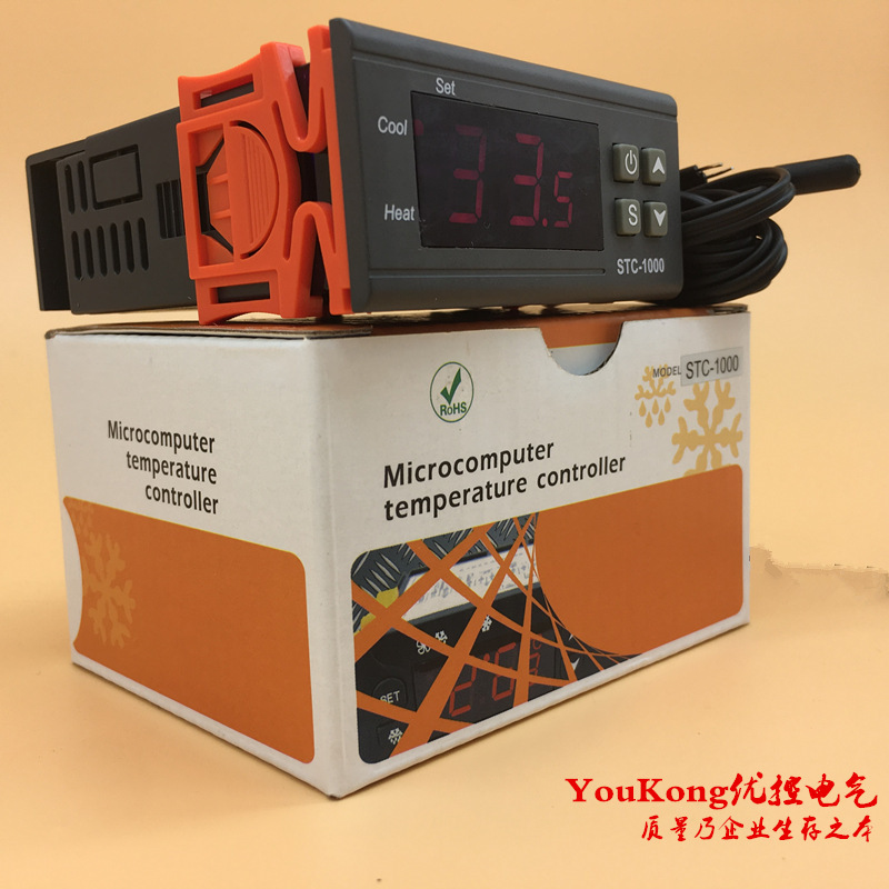 Laser Chiller Temperature Controller Intelligent Digital Display Thermostat Stc-1000 Transformer 220V High Quality