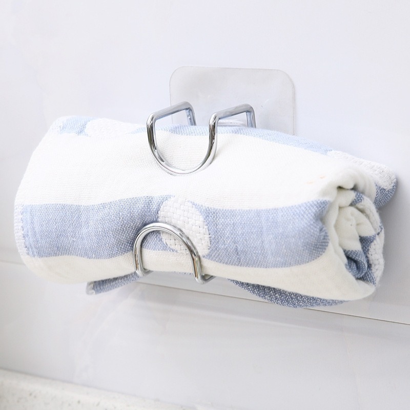 家庭用トイレ穴なし透明フックキッチン強力無痕粘着フック浴室吊り式洗面器棚|undefined