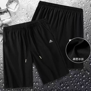 Summer Ice-Feel Quick-Dry Sports Loose Shorts Men's Ice Silk Casual Breathable Versatile Five-Point Pants Air Conditioning Pants Trendy