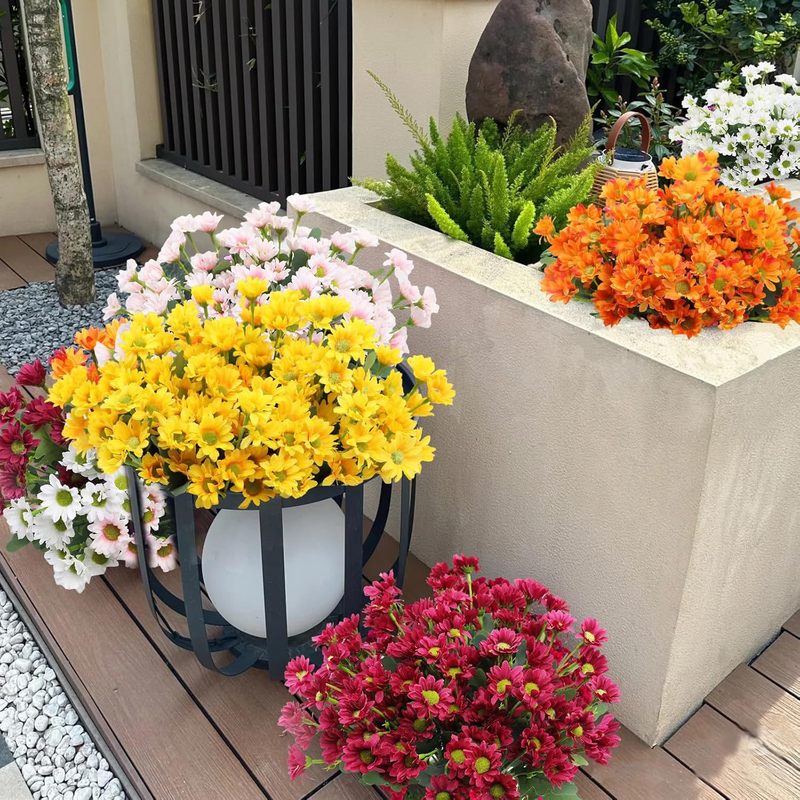 洋甘菊婚庆仿真花花束欧式小雏菊花高档假花束装饰典礼花艺|undefined