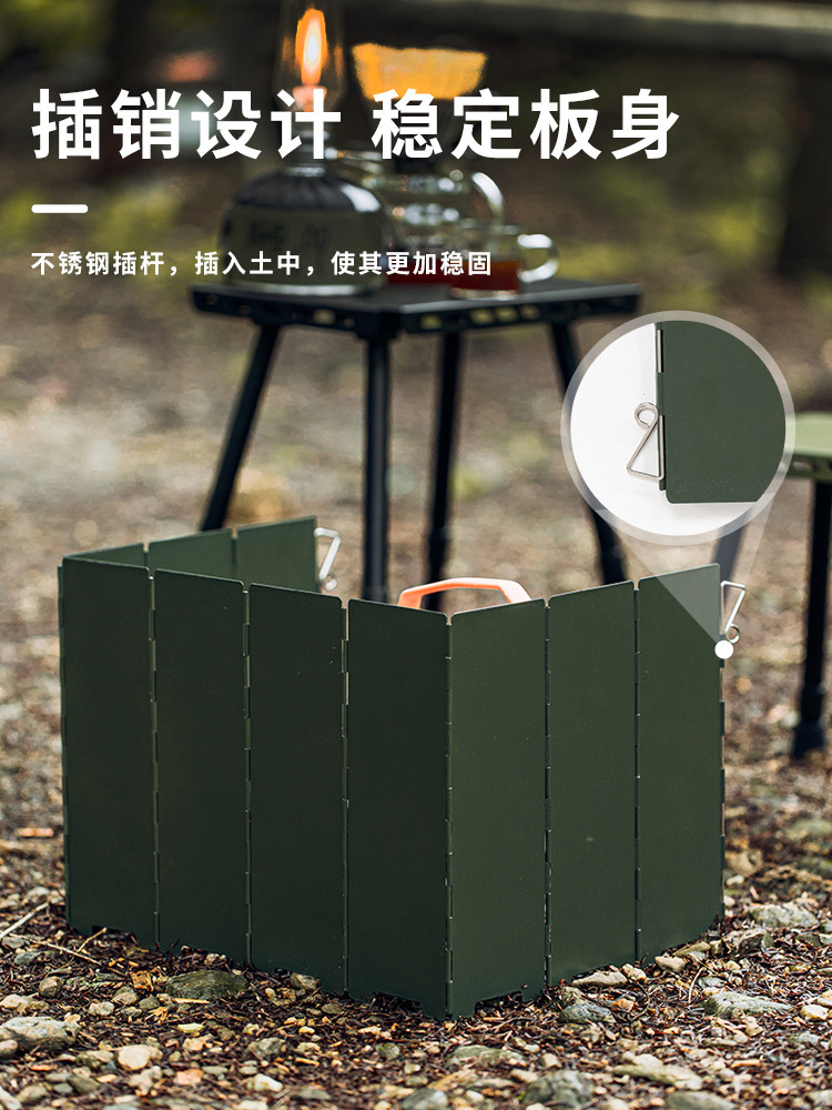 Tablero de protección contra el viento del horno de la tarjeta para exteriores Cubierta de protección contra el viento del horno para acampar Anillo de protección contra el viento de gas Tablero de protección contra el viento portátil plegable