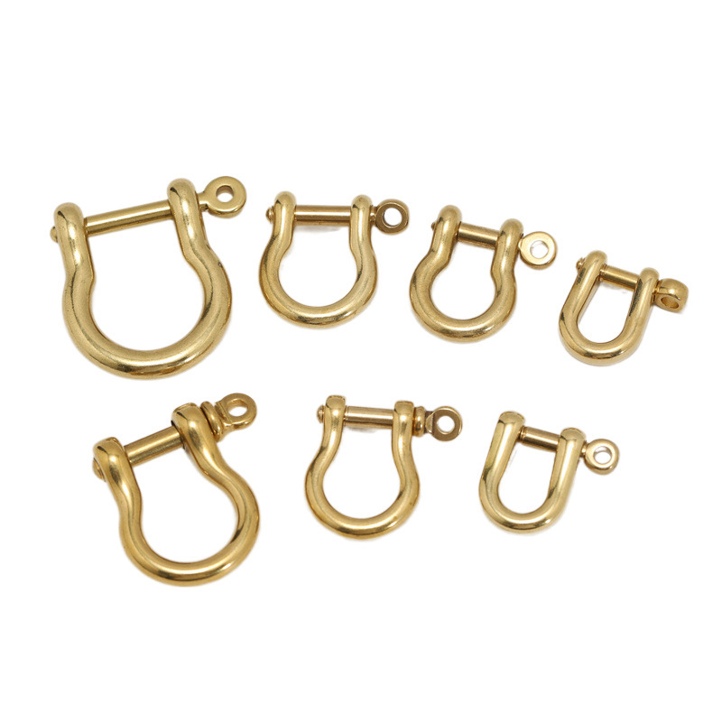 Brass Horseshoe Buckle Japanese Precision Cast D Pure Copper Cloth Hook Shackle Retro Handmade Leather Luggage Hardware Accessories