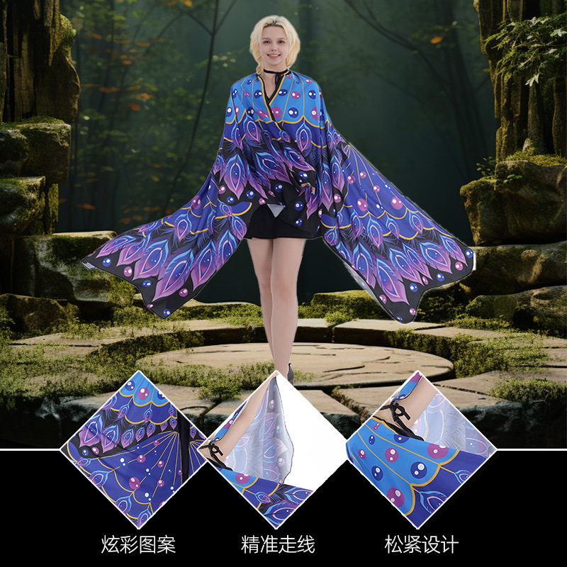 Capa de Halloween de punto para usar alas de mariposa vestido de capa vestido para niños capa ancha espectáculo de baile chal