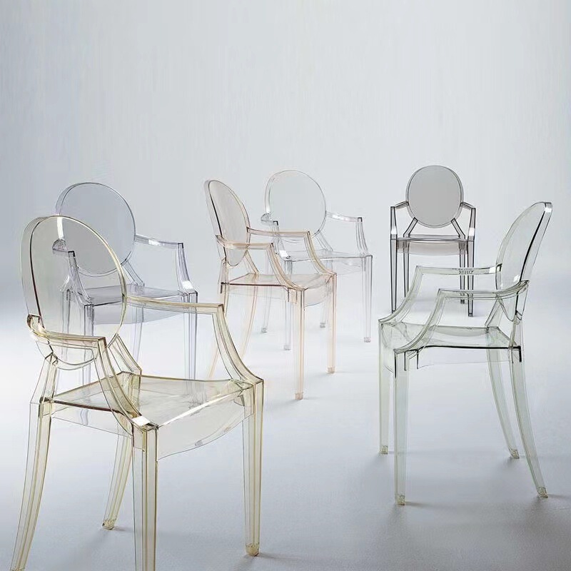 Pc Transparent Chair Acrylic Plastic Chair Devil Ghost Chair Home Dining Chair Makeup Chair Popular Crystal Back Chair