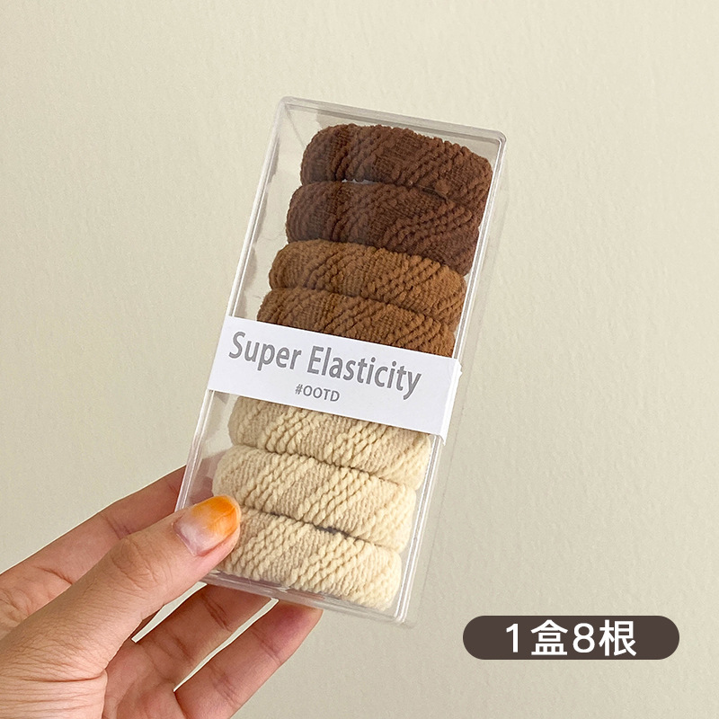 Atar la banda del pelo femenino cuerda del pelo atar accesorios para el cabello de alta banda de goma elástica duradera todo partido no duele la banda de goma del pelo negro cuerda del pelo