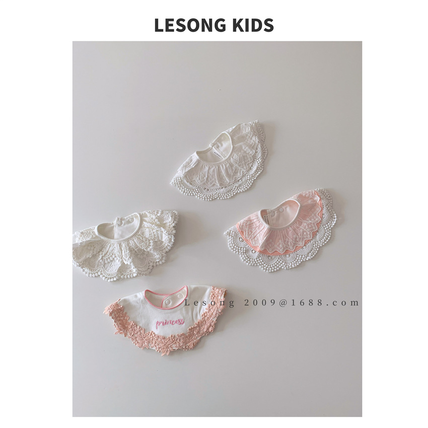 Baby saliva towel baby cotton Princess bib 360 degree rotatable round fake collar bib petals newborn