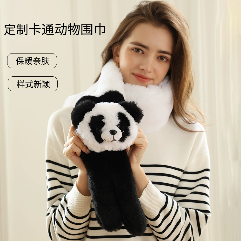 Мягкий утолщенный плюшевый шарф на заказ, Корейская версия детского осенне-зимнего плюшевого шарфа из кроличьей шерсти для девочек