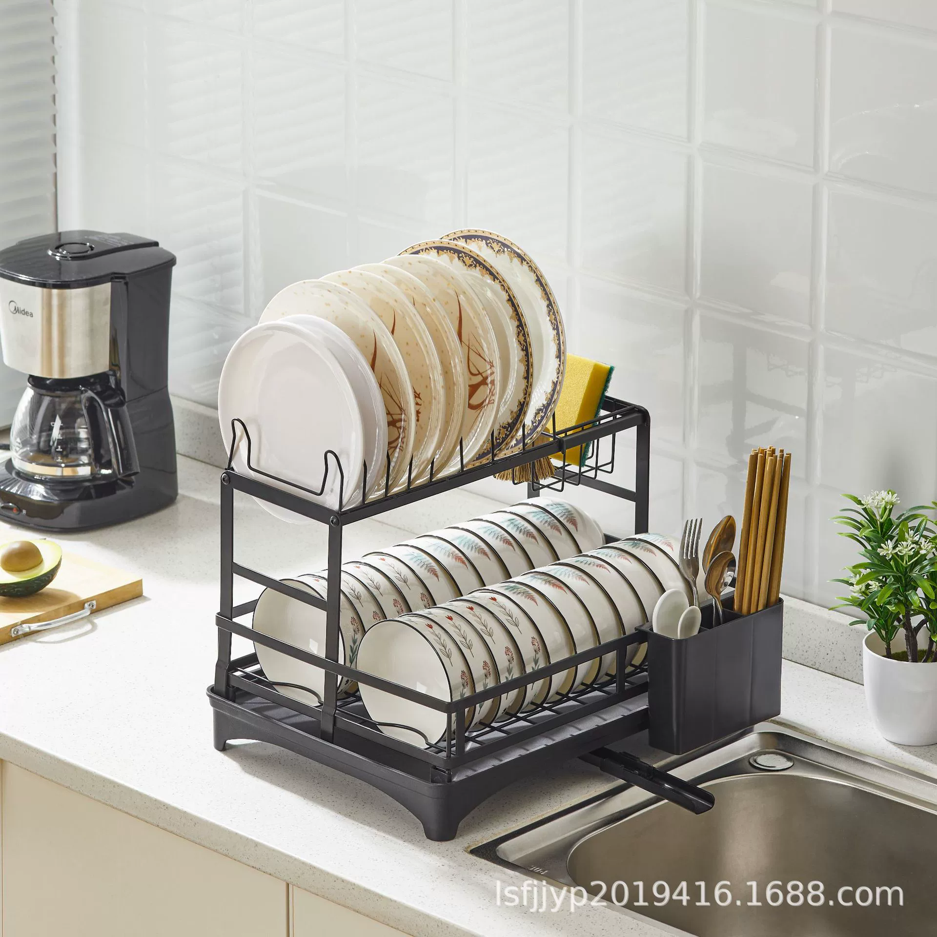 Household kitchen shelf, multi -function with chopstick cage connecting the table table dishes storage rack drain bowl rack