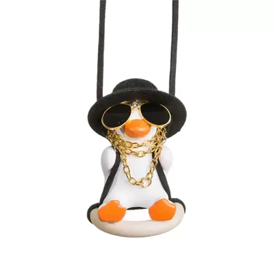 Hanging Decorations Car Accessories: Car hanging - black-hat-necklace-sunglasses-tire-duck
