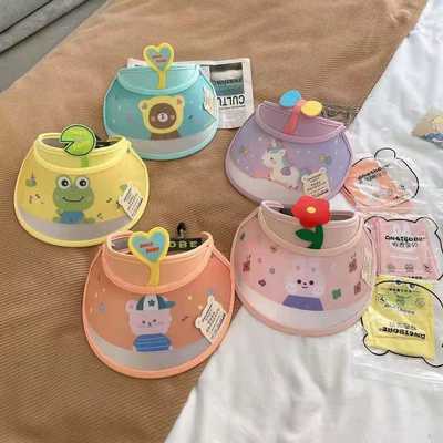 夏季新款儿童户外遮阳防晒空顶帽可爱卡通宝宝防晒帽男女童太阳帽