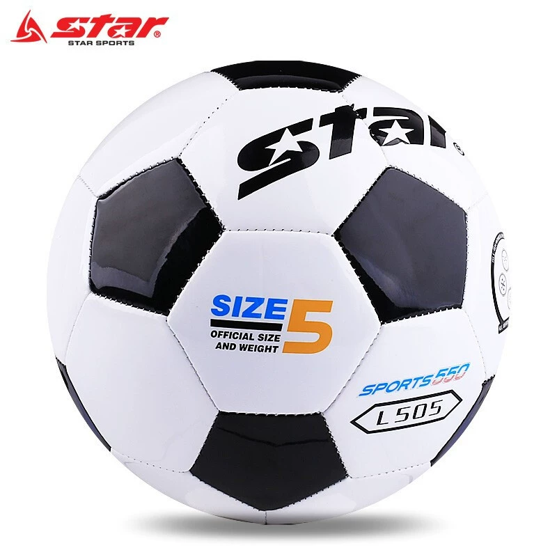 Футбол STAR SB8655 черно-белый классический взрослый №5, универсальный для тренировок, №4 для детей и подростков