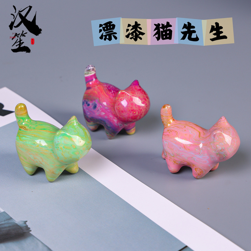大きな漆の子猫漂白猫先生手作りペンダント装飾品工芸品茶ペット装飾品|undefined
