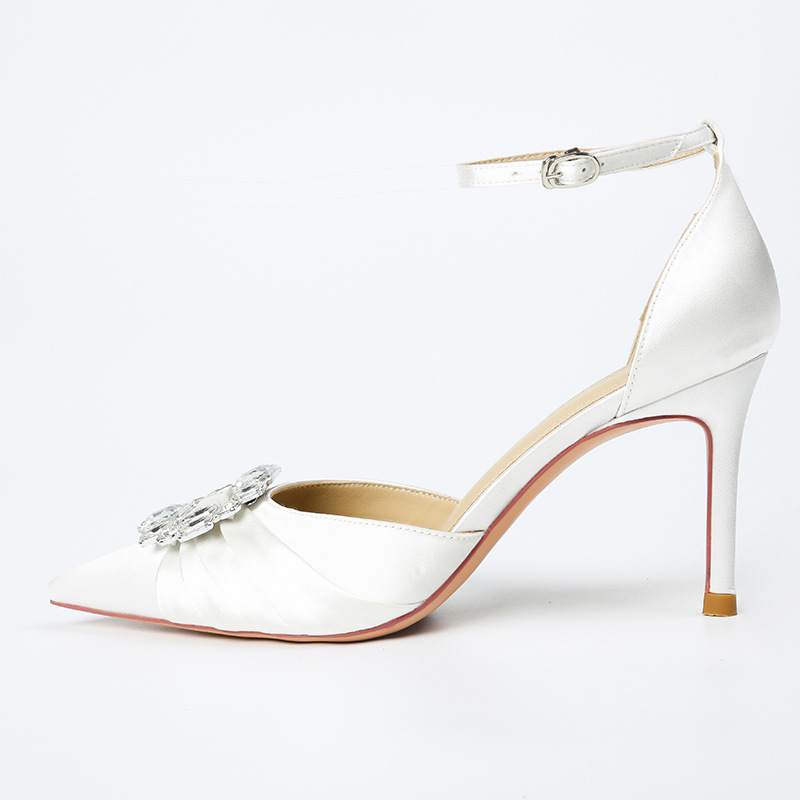 High Heel Sandalen Hochzeitsbankett 2024 Baotou Water Diamond Slim Heels Vielseitige spitze Einzelschuhe_voghion.com