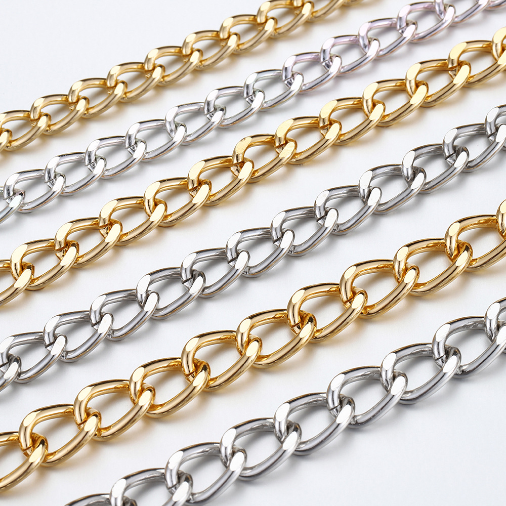 1 Piece 6mm 7mm  8mm Aluminum Solid Color Polished Chain display picture 4
